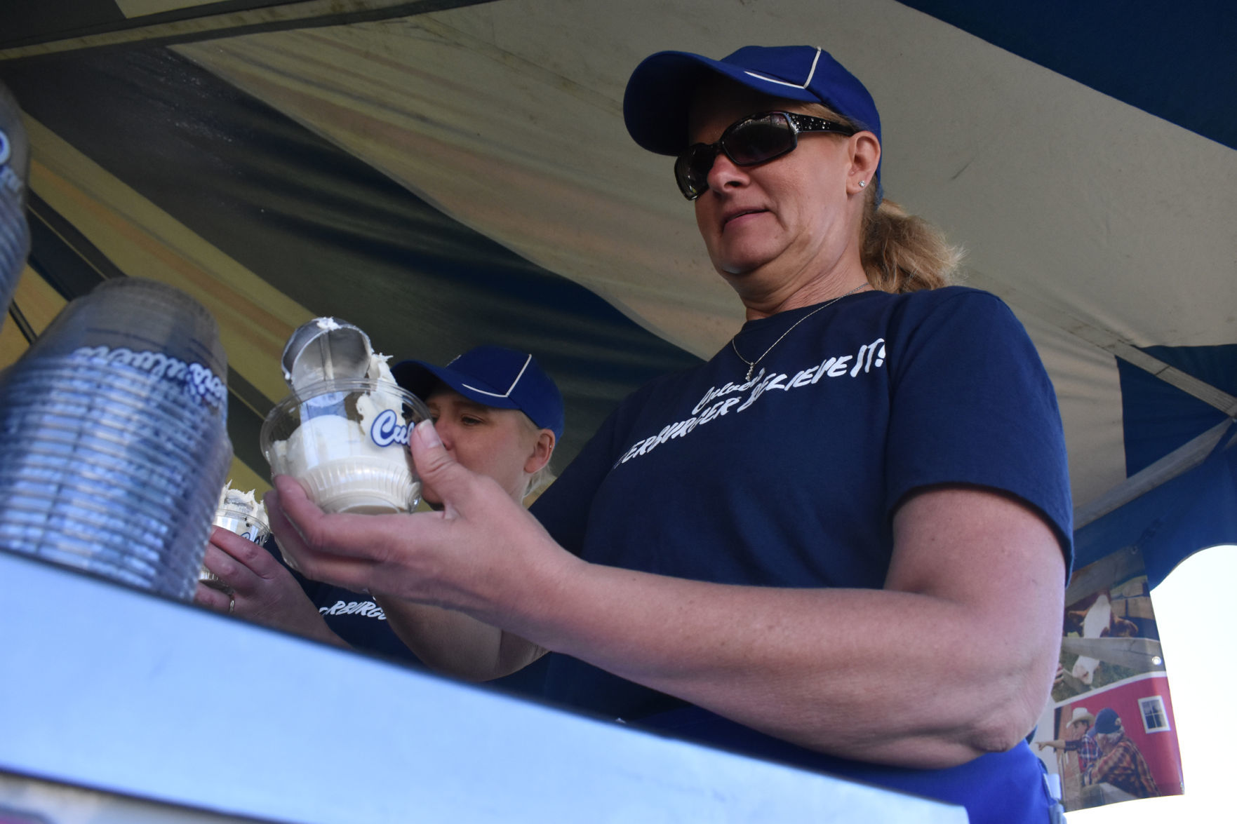 Connie Rauls scoops frozen custard